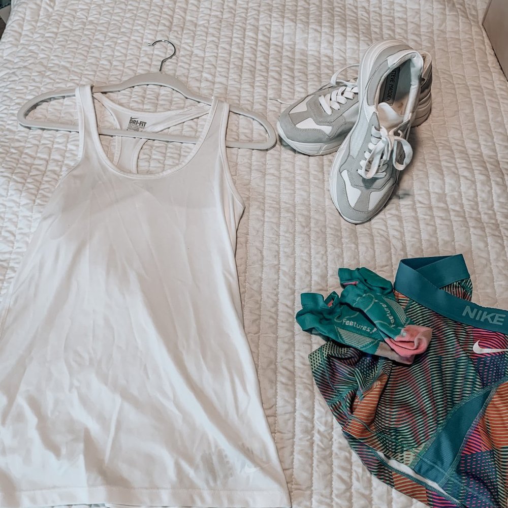 Solid White Dri-Fit Nike Singlet